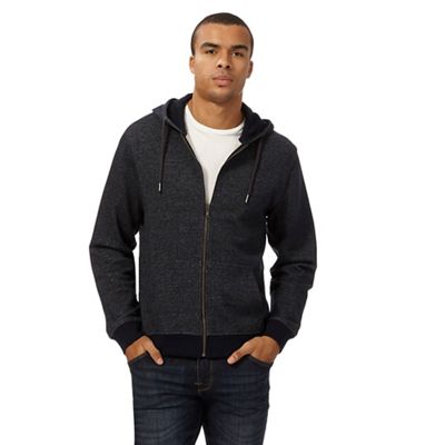 Big and tall navy zip through hoodie
